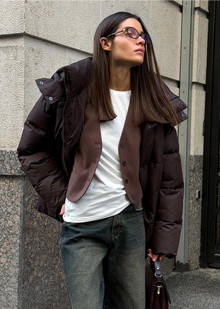 Piumino Donna Oversize con Cappuccio Rimovibile