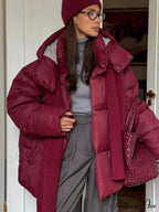 Piumino Donna Oversize con Cappuccio Rimovibile