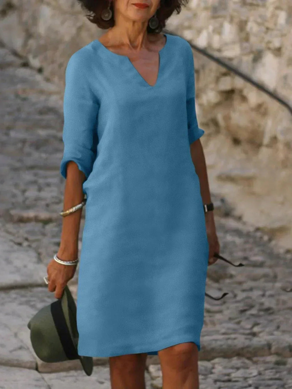 Abito Estivo V-Collo Silhouette Elegante Comfort