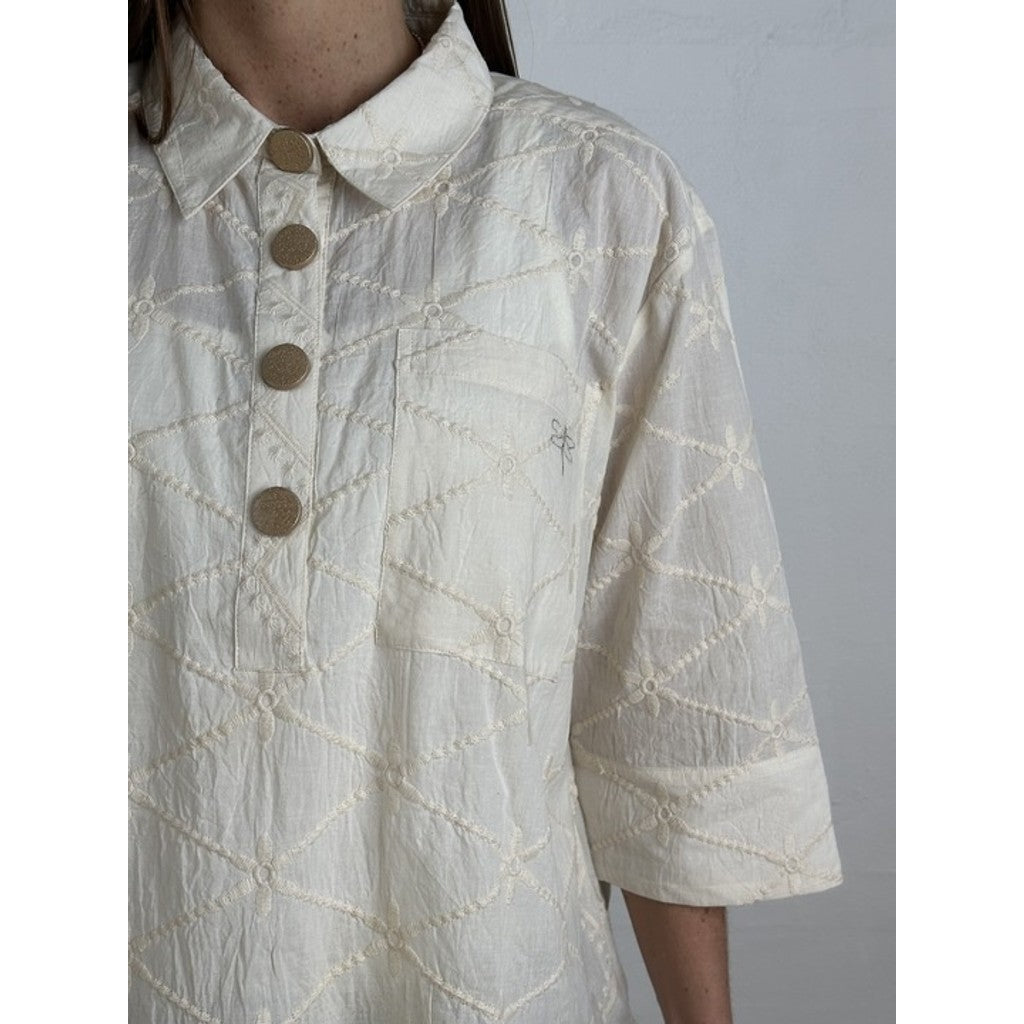 Broderi Skjorte Dame Anglaise Silhuet Elegance