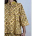 Bluse Dame Blomsterprint Grafisk Silhuet