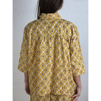 Bluse Dame Blomsterprint Grafisk Silhuet