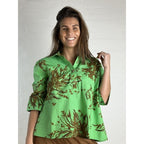Print Bluse Dame A-Snit Komfortstil