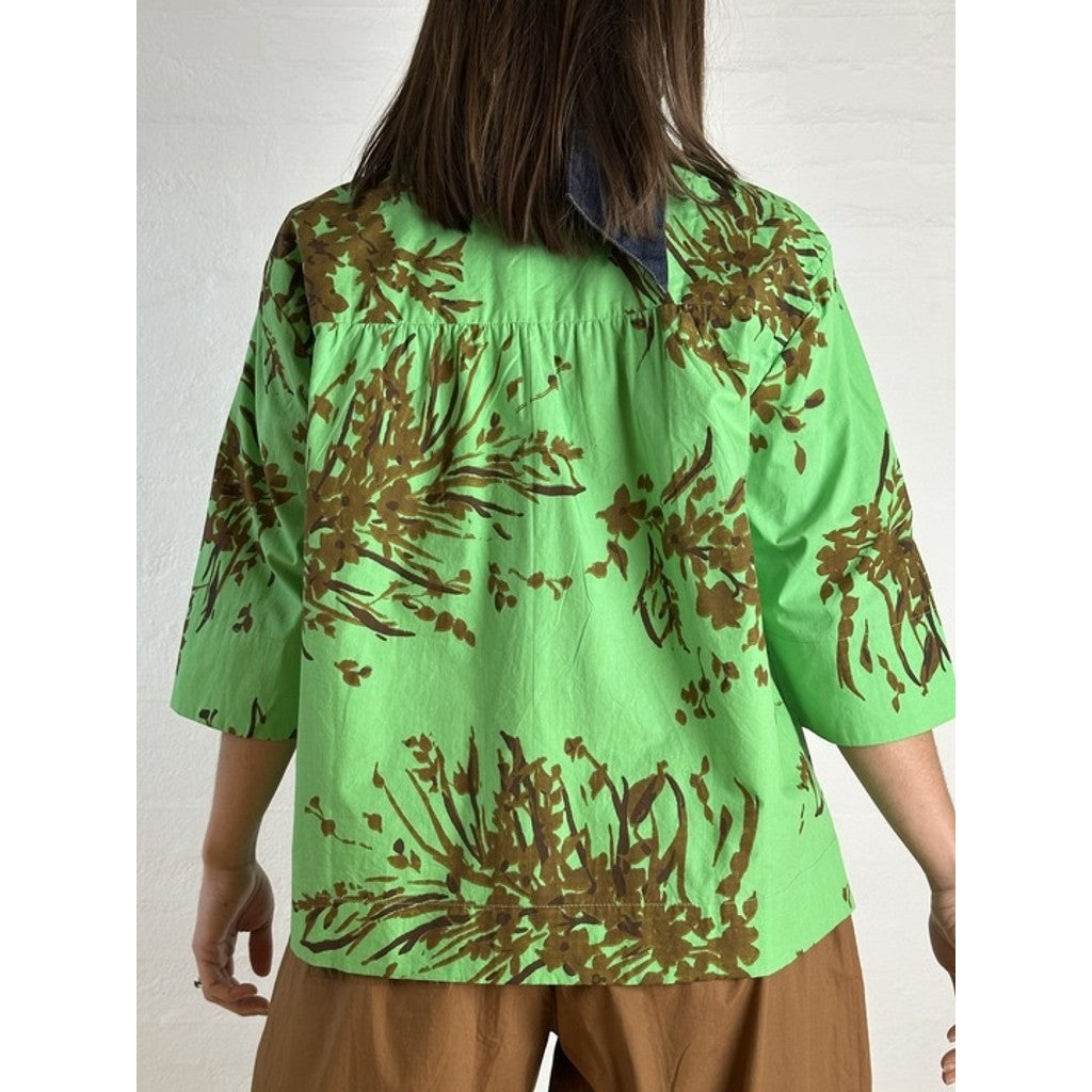 Print Bluse Dame A-Snit Komfortstil