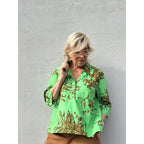 Print Bluse Dame A-Snit Komfortstil