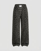 Pantalon femme taille haute imprimé – Modèle palazzo à jambes larges et taille élastiquée