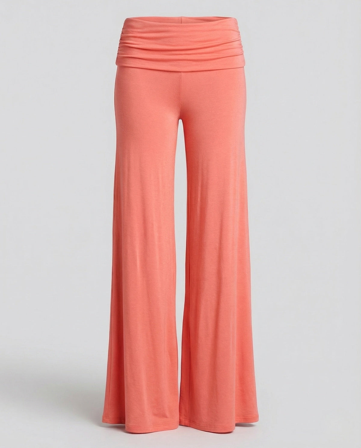 Pantalon palazzo pour femme à taille haute avec ceinture à revers – Modèle élégant à jambes larges