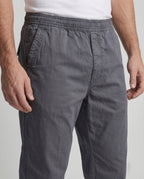 Pantalones informales para hombre de pierna recta – modelo largo con cintura elástica y bolsillos laterales