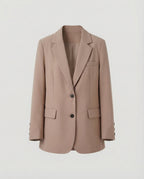 Blazer long oversize pour femme à deux boutons – Veste élégante décontractée avec revers classiques
