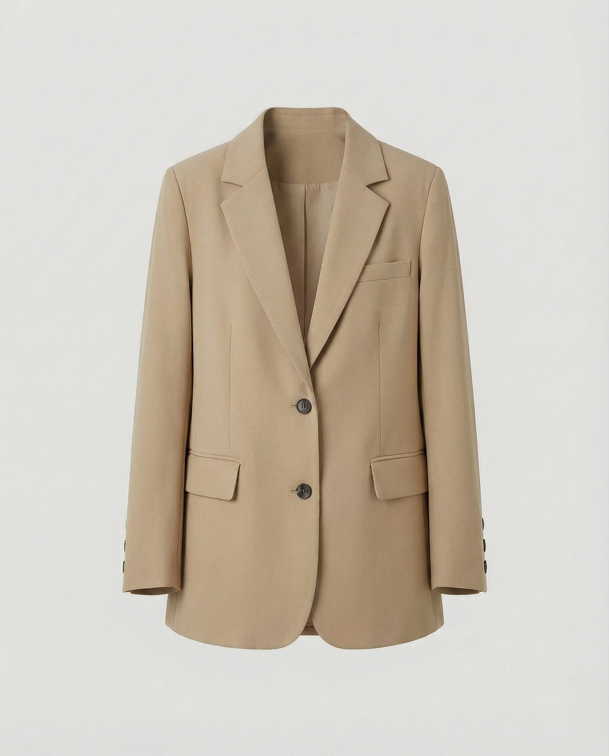Blazer long oversize pour femme à deux boutons – Veste élégante décontractée avec revers classiques
