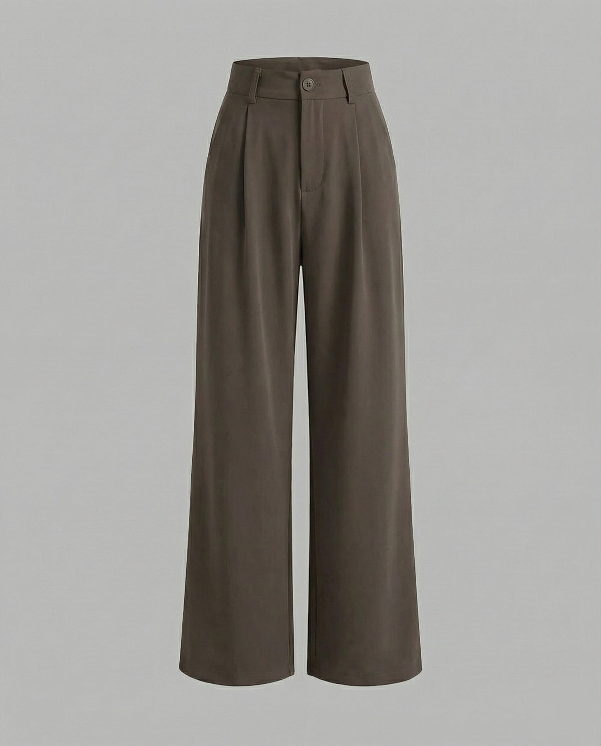 Pantaloni Palazzo Donna Eleganti a Vita Alta con Pieghe Frontali – Modello Lungo con Passanti per Cintura