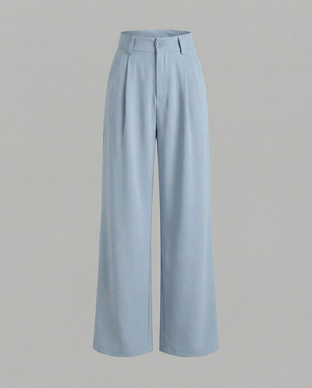 Pantaloni Palazzo Donna Eleganti a Vita Alta con Pieghe Frontali – Modello Lungo con Passanti per Cintura