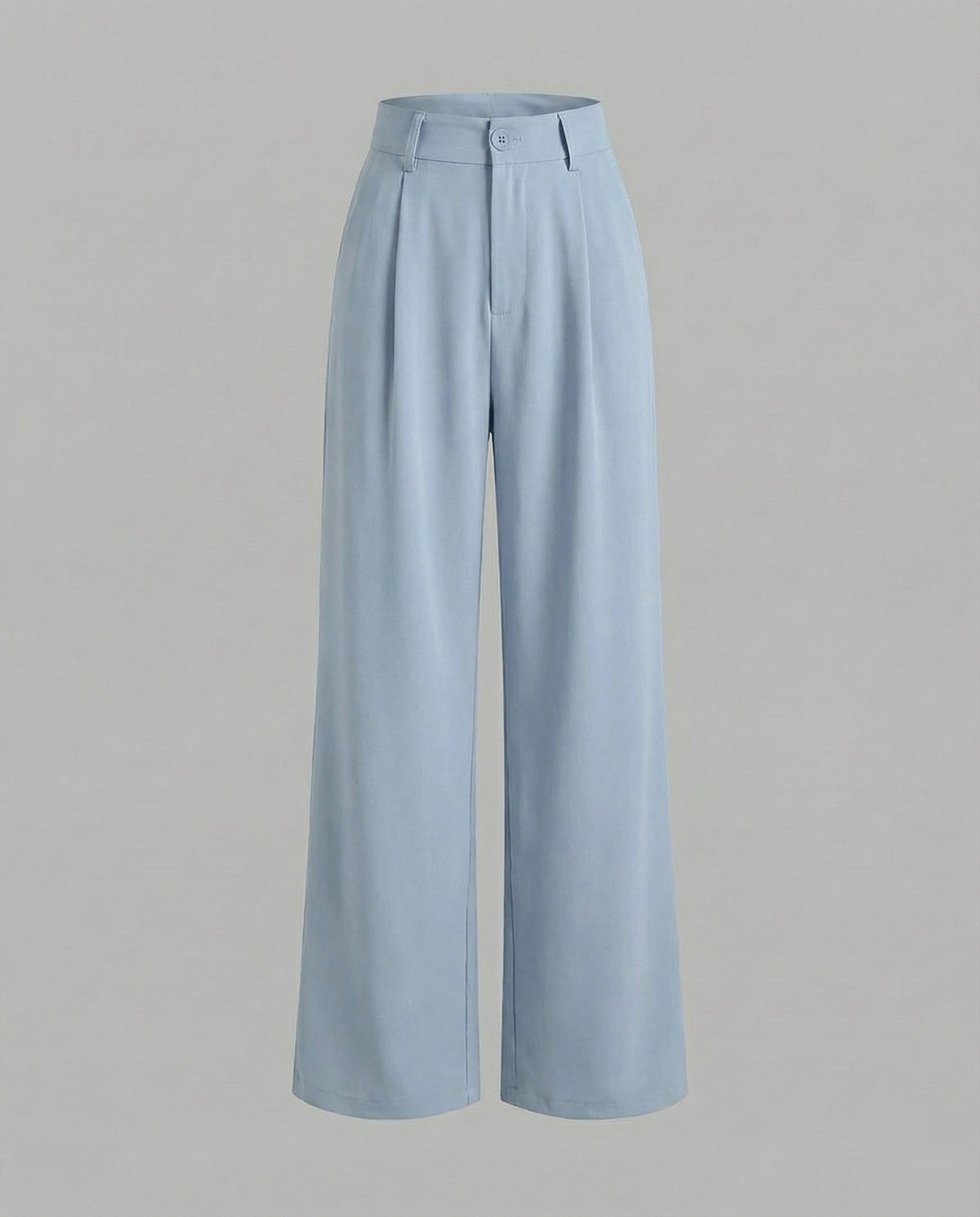 Pantaloni Palazzo Donna Eleganti a Vita Alta con Pieghe Frontali – Modello Lungo con Passanti per Cintura