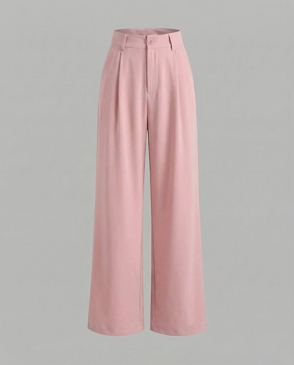 Pantaloni Palazzo Donna Eleganti a Vita Alta con Pieghe Frontali – Modello Lungo con Passanti per Cintura