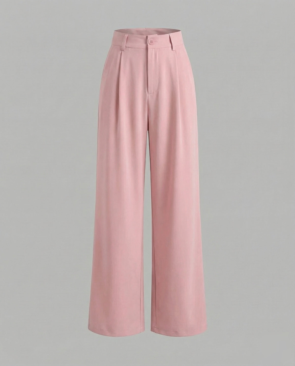Pantaloni Palazzo Donna Eleganti a Vita Alta con Pieghe Frontali – Modello Lungo con Passanti per Cintura