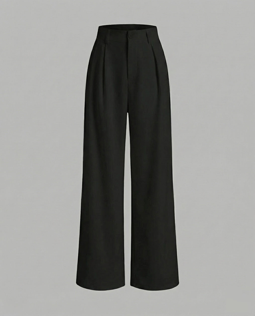 Pantaloni Palazzo Donna Eleganti a Vita Alta con Pieghe Frontali – Modello Lungo con Passanti per Cintura