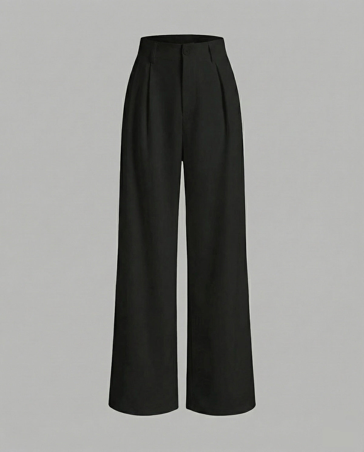 Pantaloni Palazzo Donna Eleganti a Vita Alta con Pieghe Frontali – Modello Lungo con Passanti per Cintura