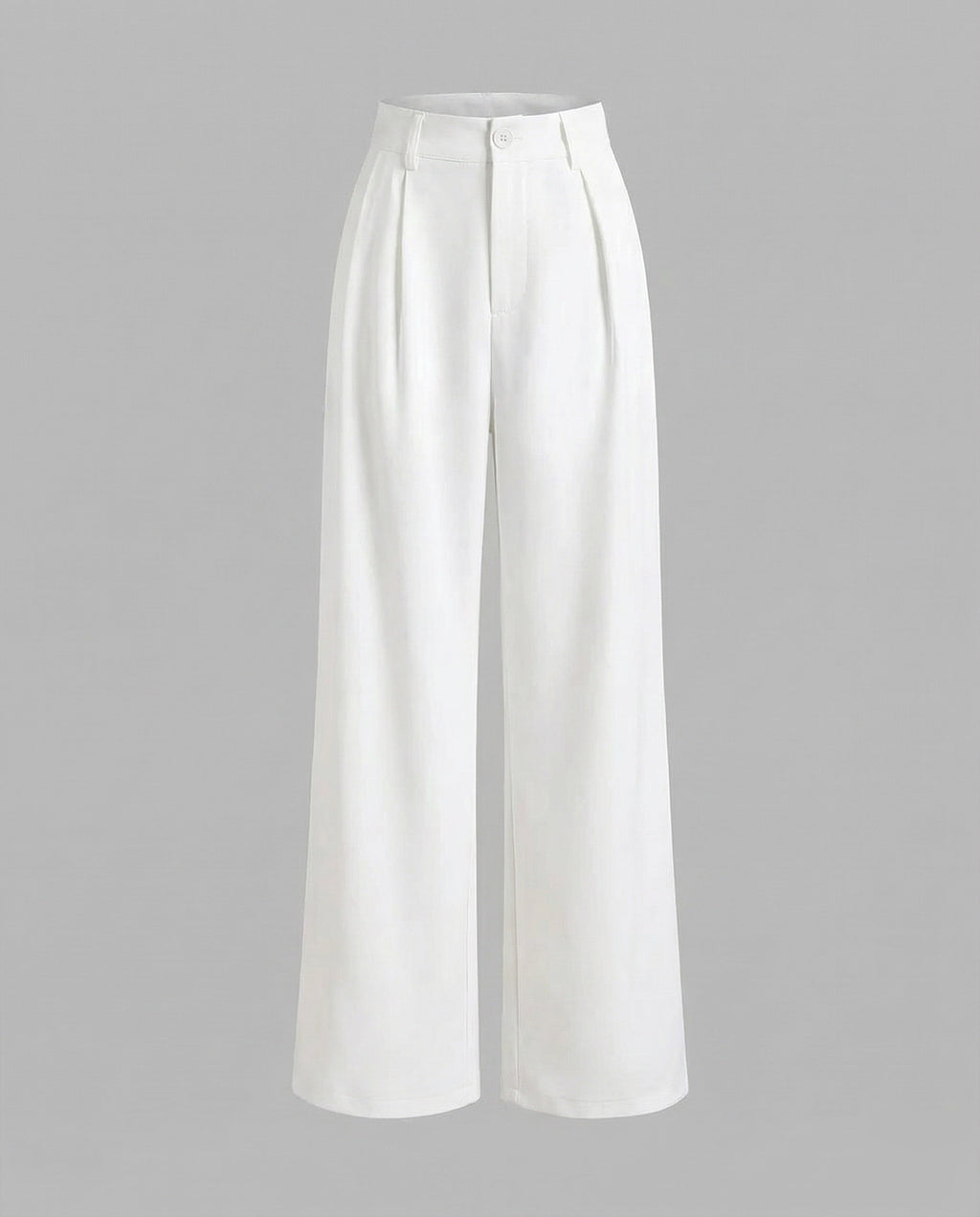 Pantaloni Palazzo Donna Eleganti a Vita Alta con Pieghe Frontali – Modello Lungo con Passanti per Cintura