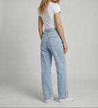 Jeans Donna a Vita Alta con Gamba Larga – Pantaloni Denim Wide Leg Lunghi con Cinque Tasche
