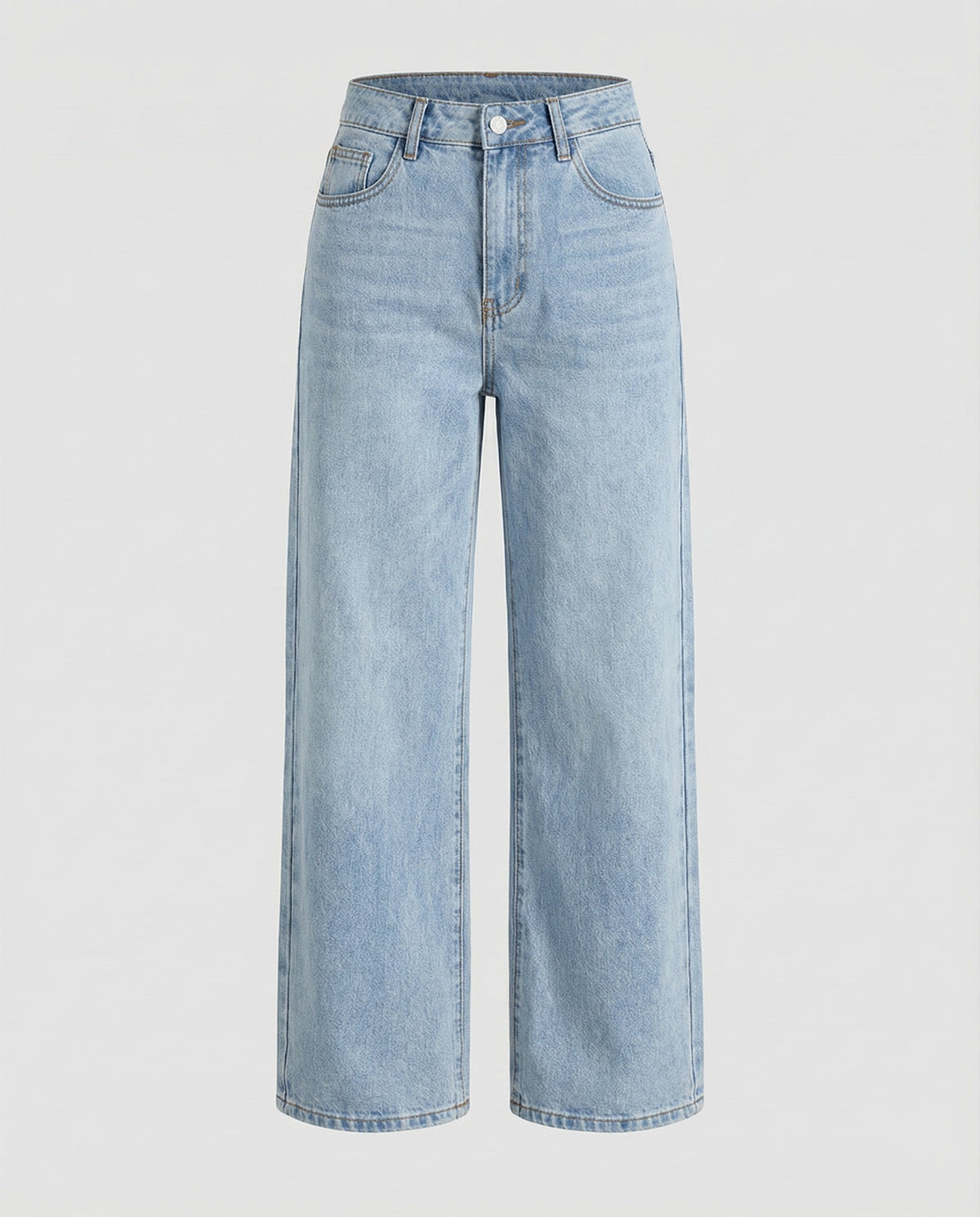 Jeans Donna a Vita Alta con Gamba Larga – Pantaloni Denim Wide Leg Lunghi con Cinque Tasche