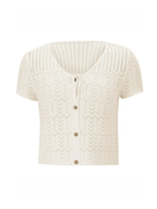 Dametop Blonde Struktur Cropped Silhuet