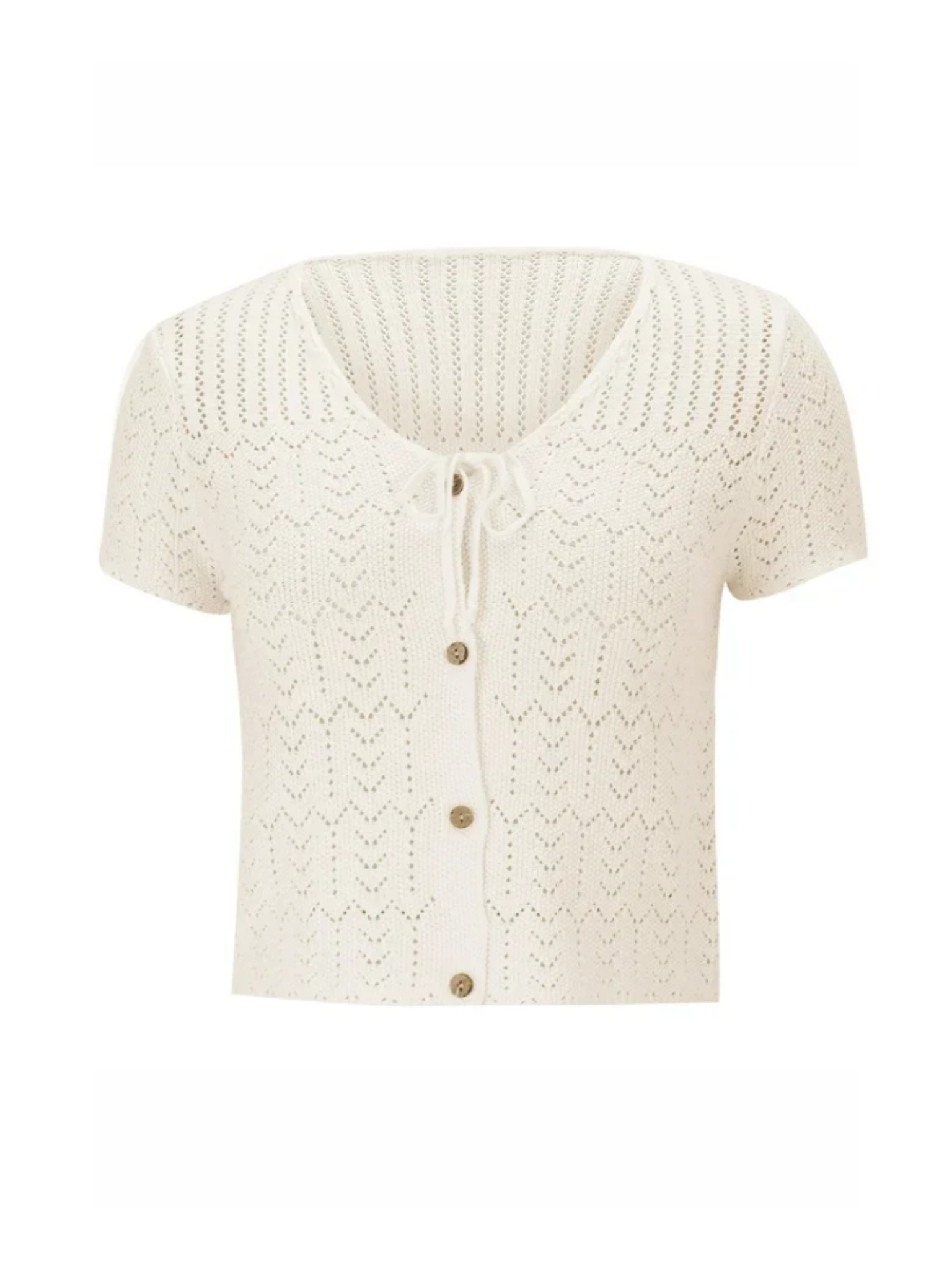 Dametop Blonde Struktur Cropped Silhuet