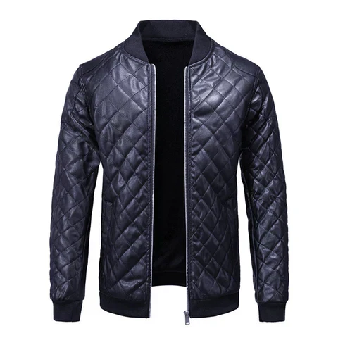 Miesten klassisen muotoilun slim fit -nahkatakki