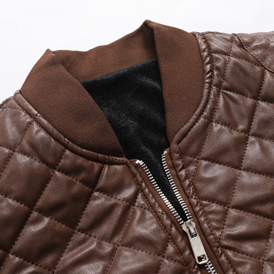 Veste homme en cuir premium – élégante, coupe ajustée et design moderne