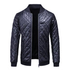 Miesten klassisen muotoilun slim fit -nahkatakki
