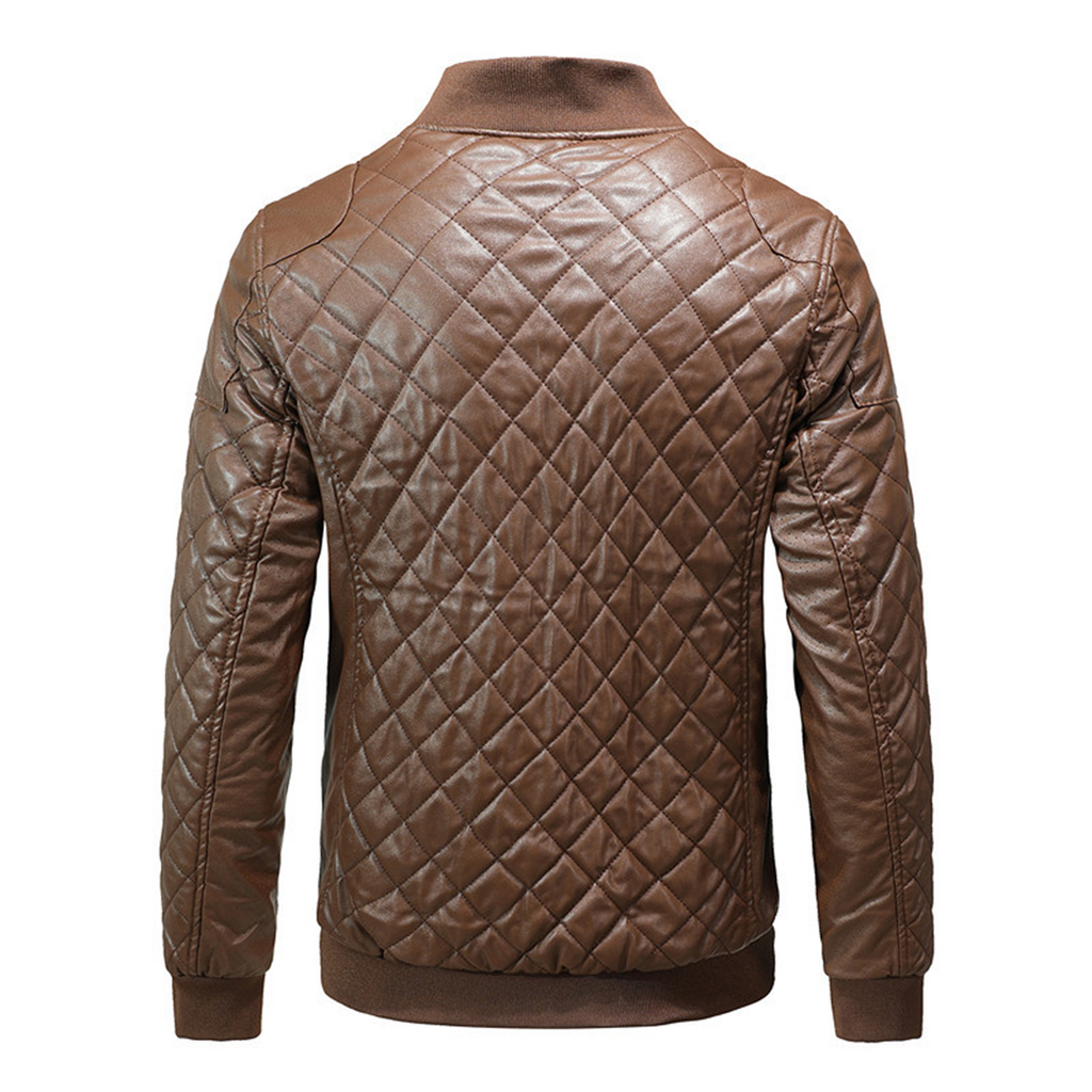 Veste homme en cuir premium – élégante, coupe ajustée et design moderne