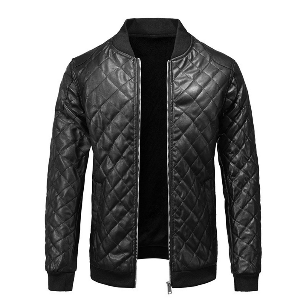 Veste homme en cuir premium – élégante, coupe ajustée et design moderne