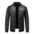 Veste homme en cuir premium – élégante, coupe ajustée et design moderne