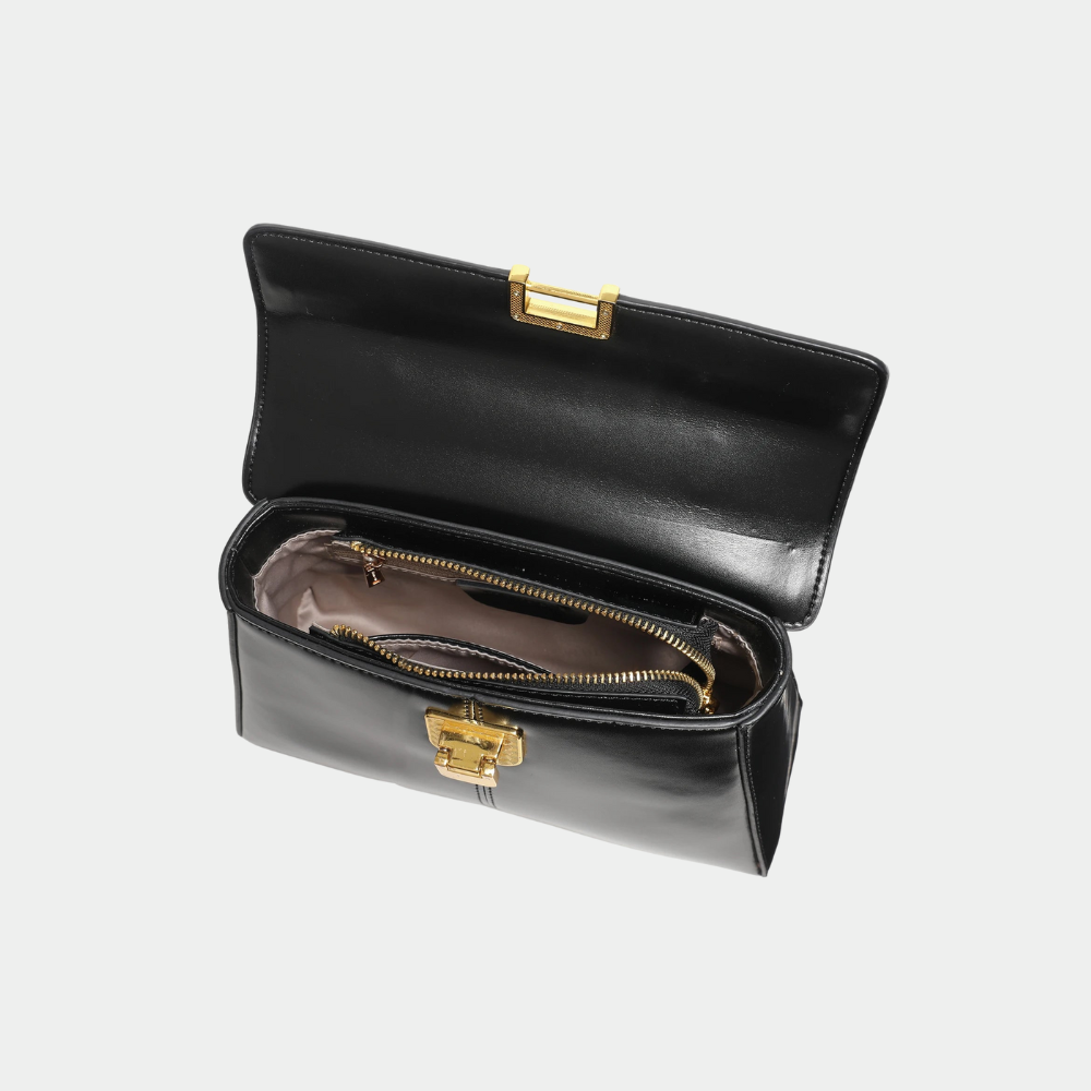 Borsa Donna in Vera Pelle con Dettagli Dorati