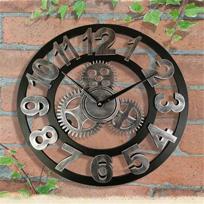 Orologio da Parete Ironwood ANFINITE in Legno Stile Industriale Retrò