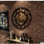 Orologio da Parete Ironwood ANFINITE in Legno Stile Industriale Retrò