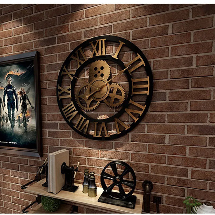 Orologio da Parete Ironwood ANFINITE in Legno Stile Industriale Retrò