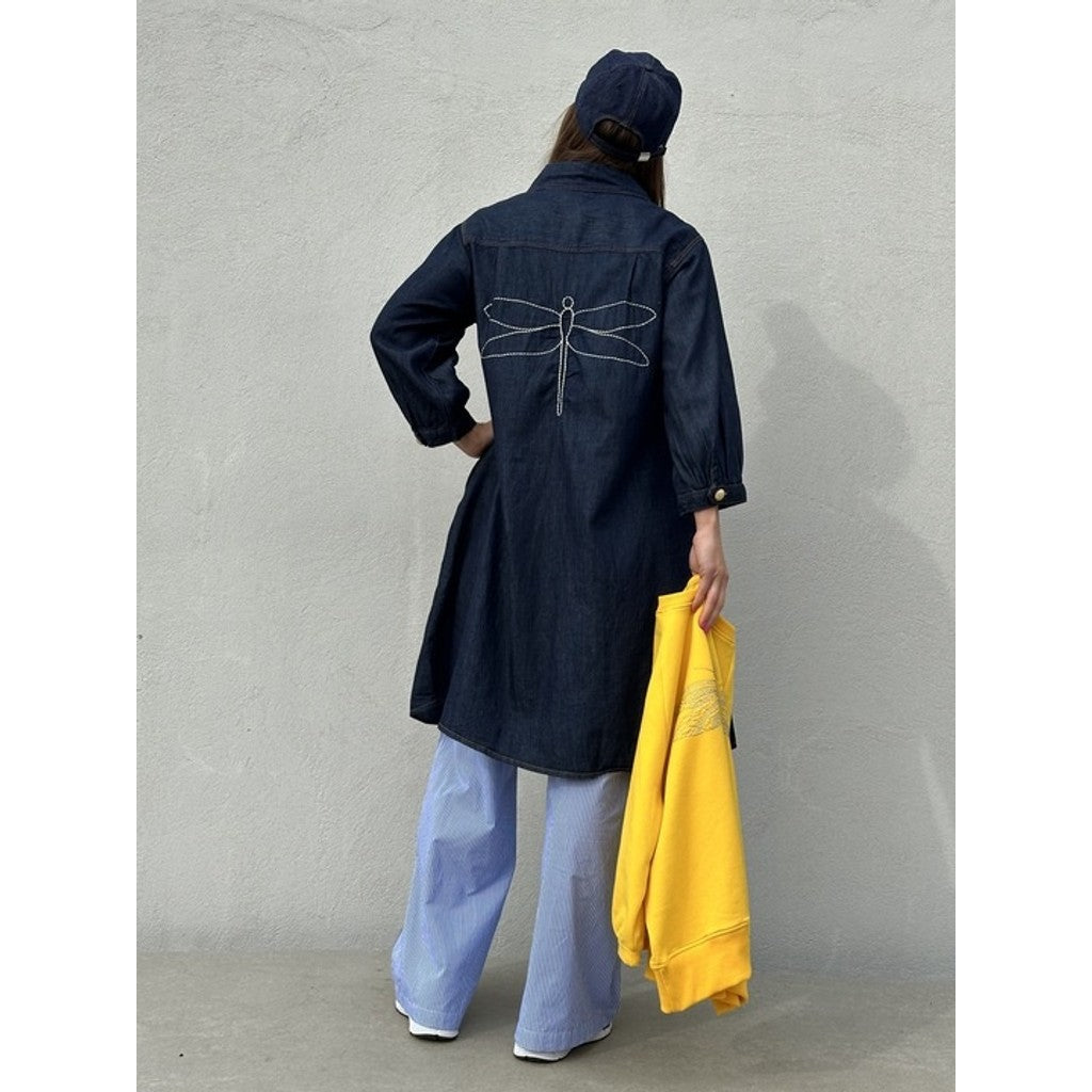 Denimkjole Kort A-Snit Moderne Stil