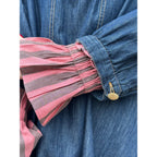 Abito in Denim Corto A-Silhouette Stile Moderno