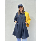 Denimkjole Kort A-Snit Moderne Stil