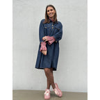 Denimkjole Kort A-Snit Moderne Stil