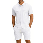 Completo Estivo Uomo 100% Lino con Camicia e Shorts