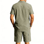 Completo Estivo Uomo 100% Lino con Camicia e Shorts