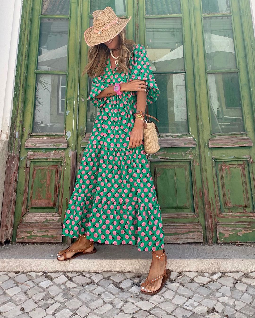 Abito Boho con Scollo a V ANFINITE Ausonia