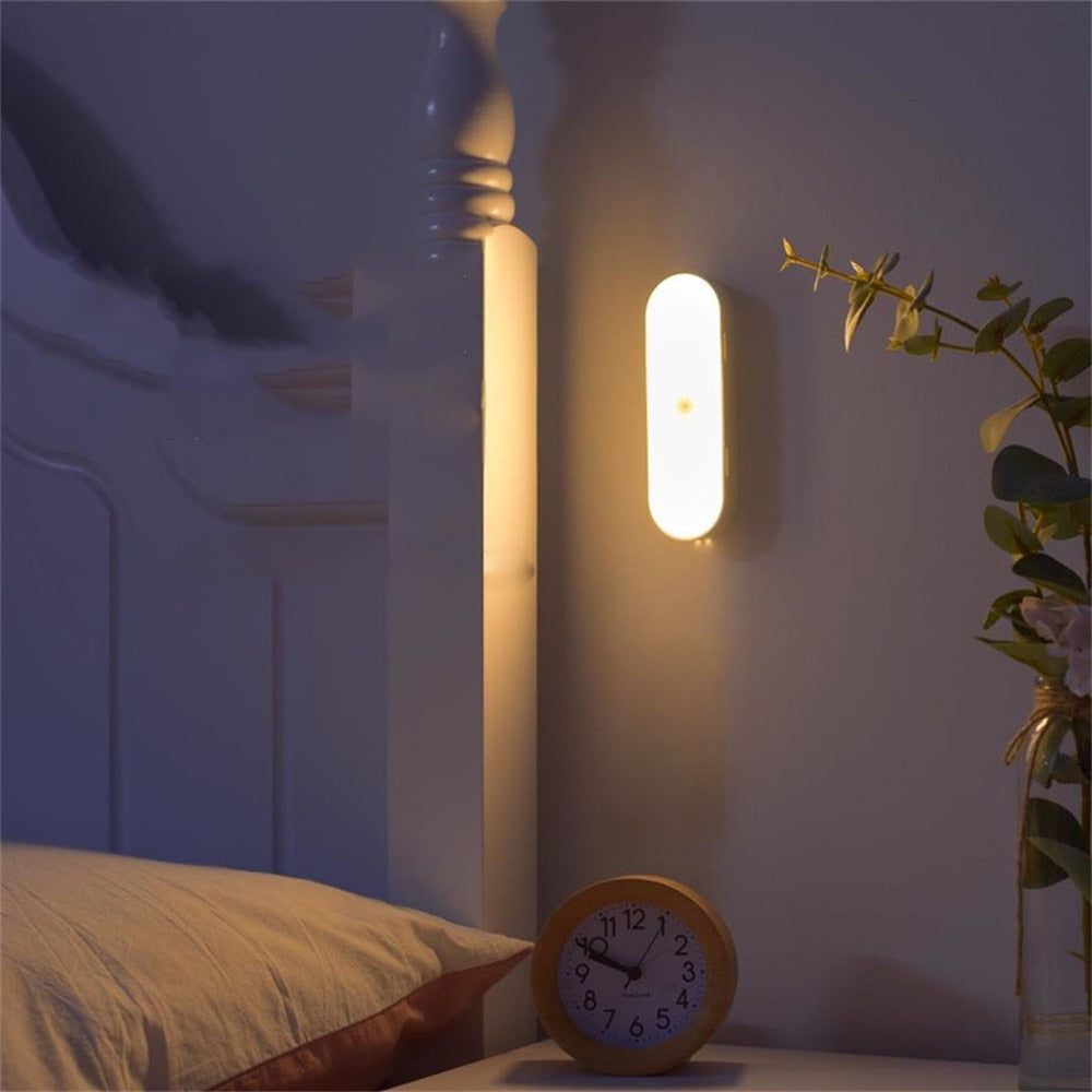 BrightSense USB Genopladelig Væglampe med Bevægelsessensor