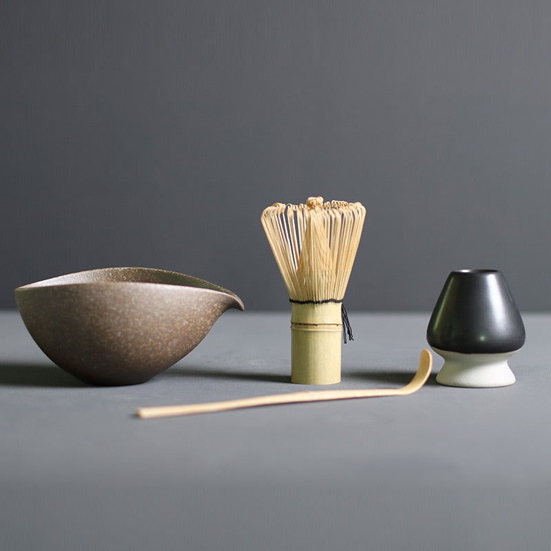 Set di Matcha 4 Pezzi | Bambù e Ceramica Premium