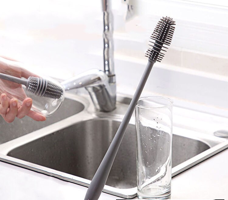 Silicone Dish Brush | Ideal for Cleaning Bottles, Wine Glasses, Vases, and More