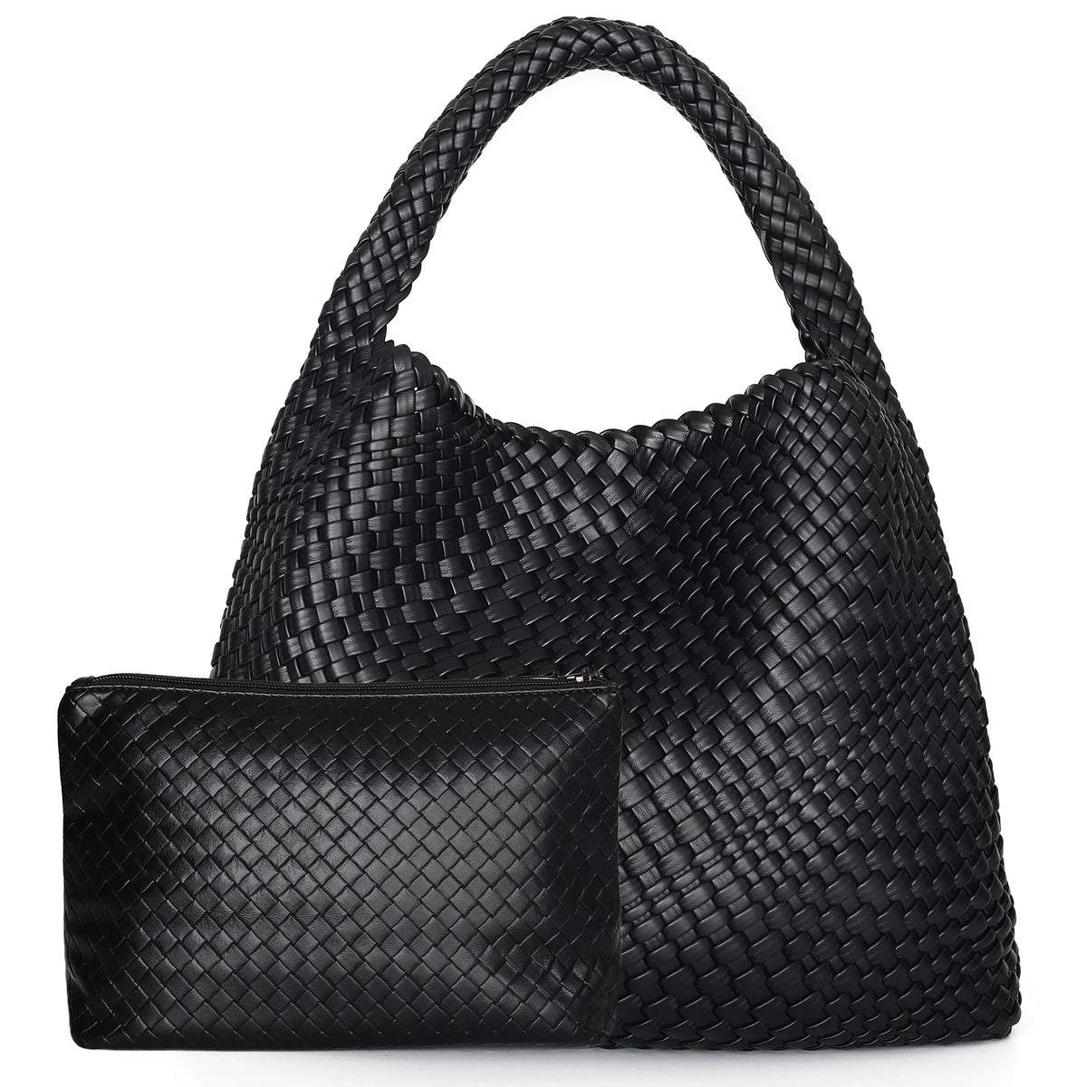 Bolso de mujer trenzado de ecopiel con neceser