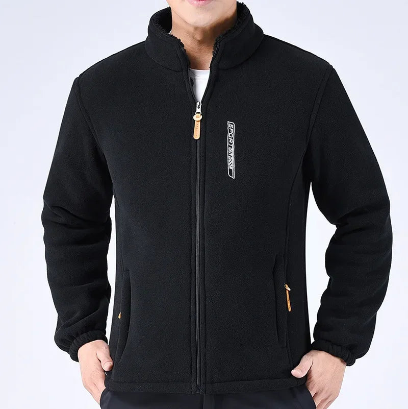 Giacca Uomo in Pile Pesante con Zip Integrale e Collo Alto