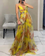 Maxi Abito Floreale Silhouette Elegante Stile Estivo