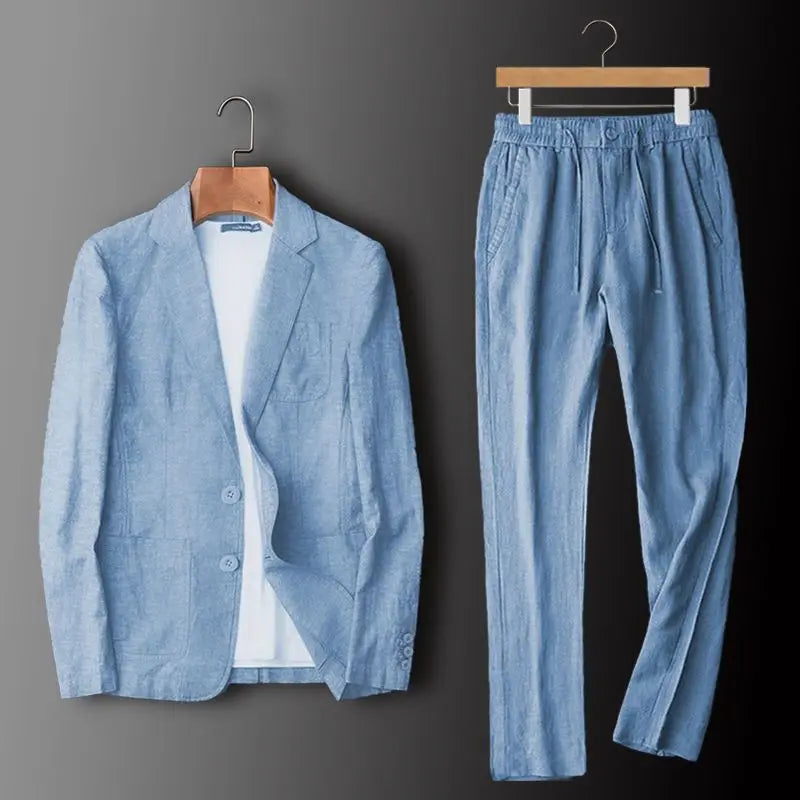 Completo Elegante in Lino da Uomo – Stile Raffinato per le Giornate Estive